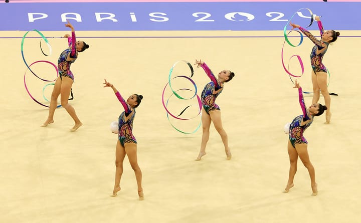 Se presentó el equipo de gimnasia rítmica